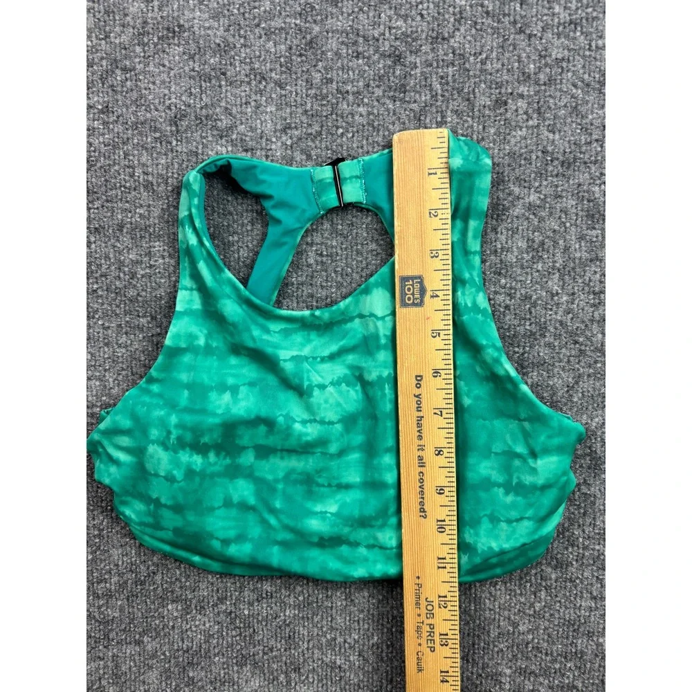 Athleta Bikini Top Womens 32D/DD Green Tie Dye High Neck Racerback Swim